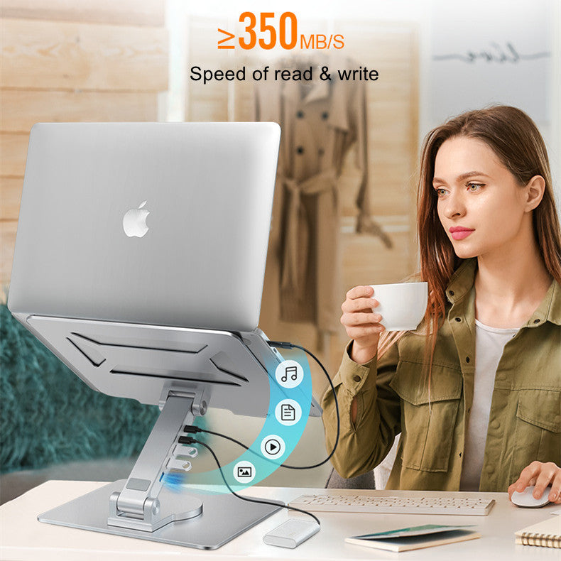 Adjustable Rotating Computer Stand Tablet Bracket with Expansion Dock