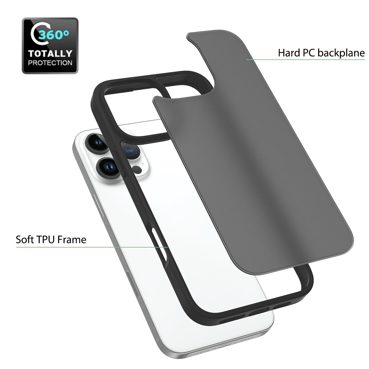 Miesherk shockproof TPU phone case for iPhone 16 Pro Max