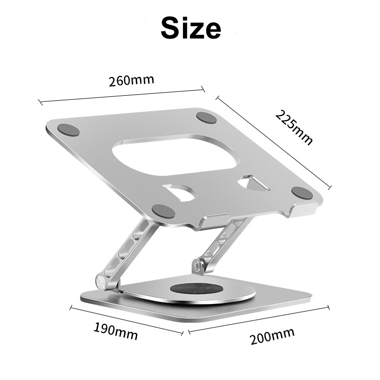 Adjustable Computer Stand with 360 Rotating Base Foldable Laptop Desk Riser for Macbook
