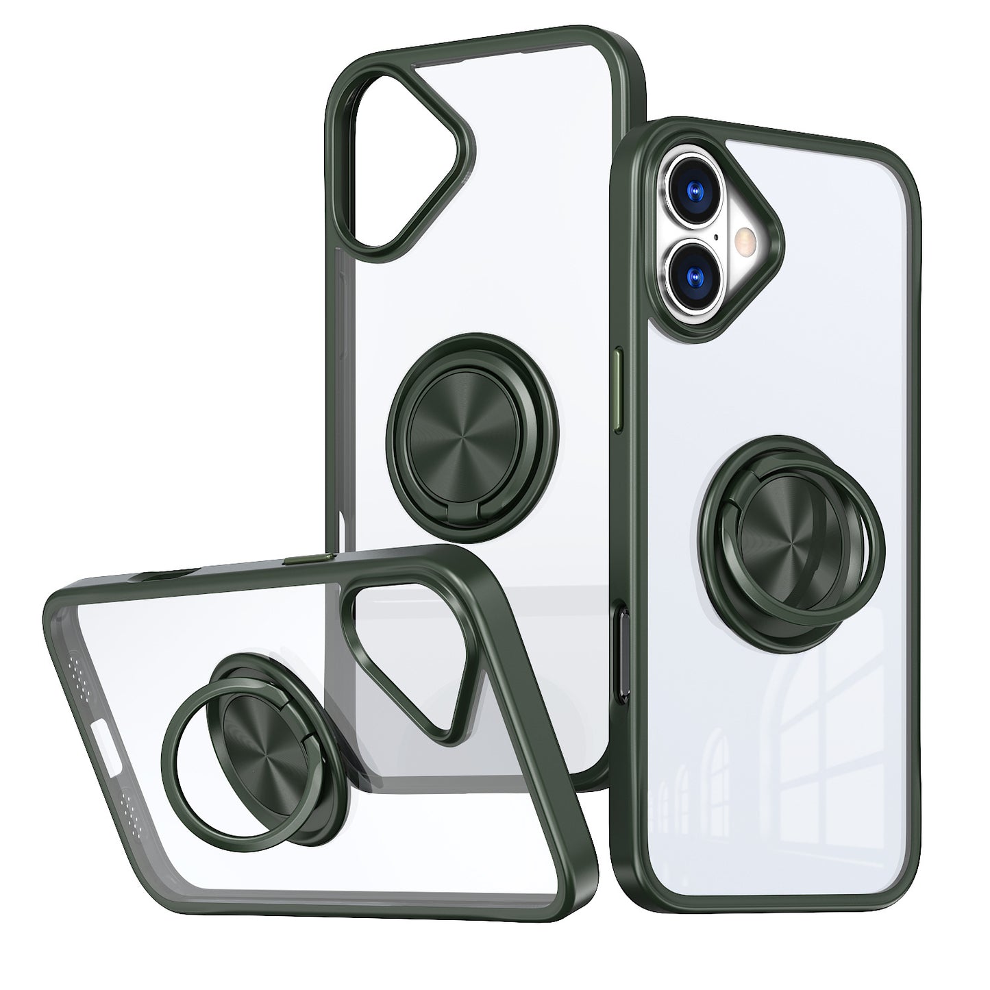Miesherk Cell Phone Case witt Magsafe Ring Grip Cover for iPhone 16 Pro
