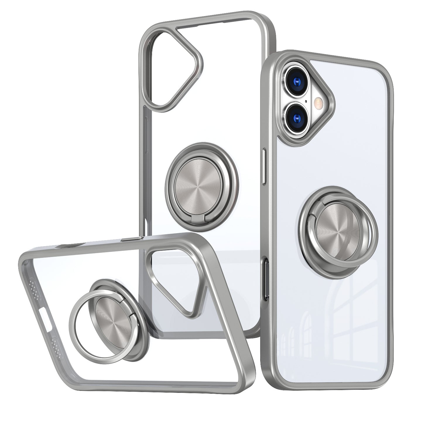 Miesherk Cell Phone Case witt Magsafe Ring Grip Cover for iPhone 16 Pro