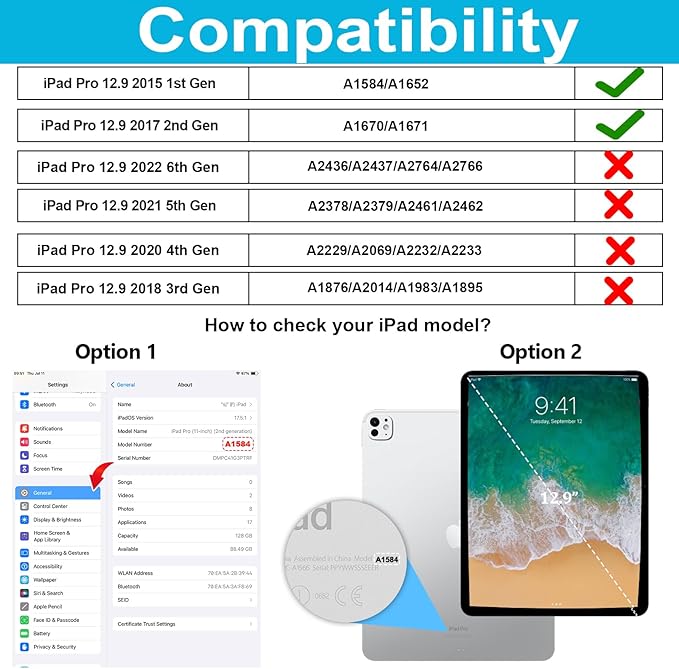 Case for iPad Pro 12.9 2nd Gen 2017 /1st Gen 2015 FTL