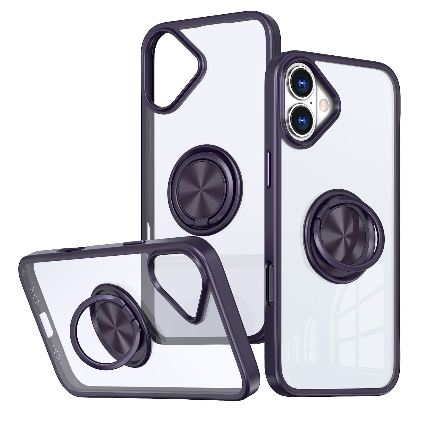 Miesherk Cell Phone Case witt Magsafe Ring Grip Cover for iPhone 16 Pro