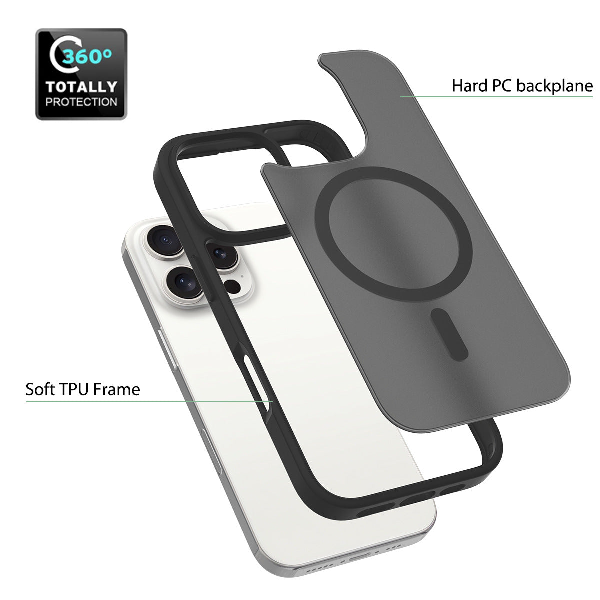 Miesherk for iPhone 16 Case withMagSafe Shockproof Magnetic Phone Case for iPhone 16 Pro Max