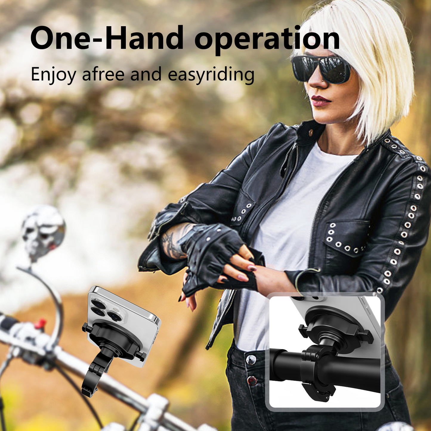JK-KC802 Magnetic Lock Bicycle Phone Mount Kit for with 3M Adapter