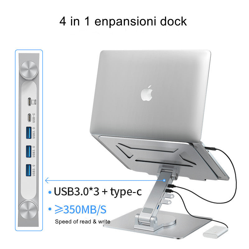Adjustable Rotating Computer Stand Tablet Bracket with Expansion Dock