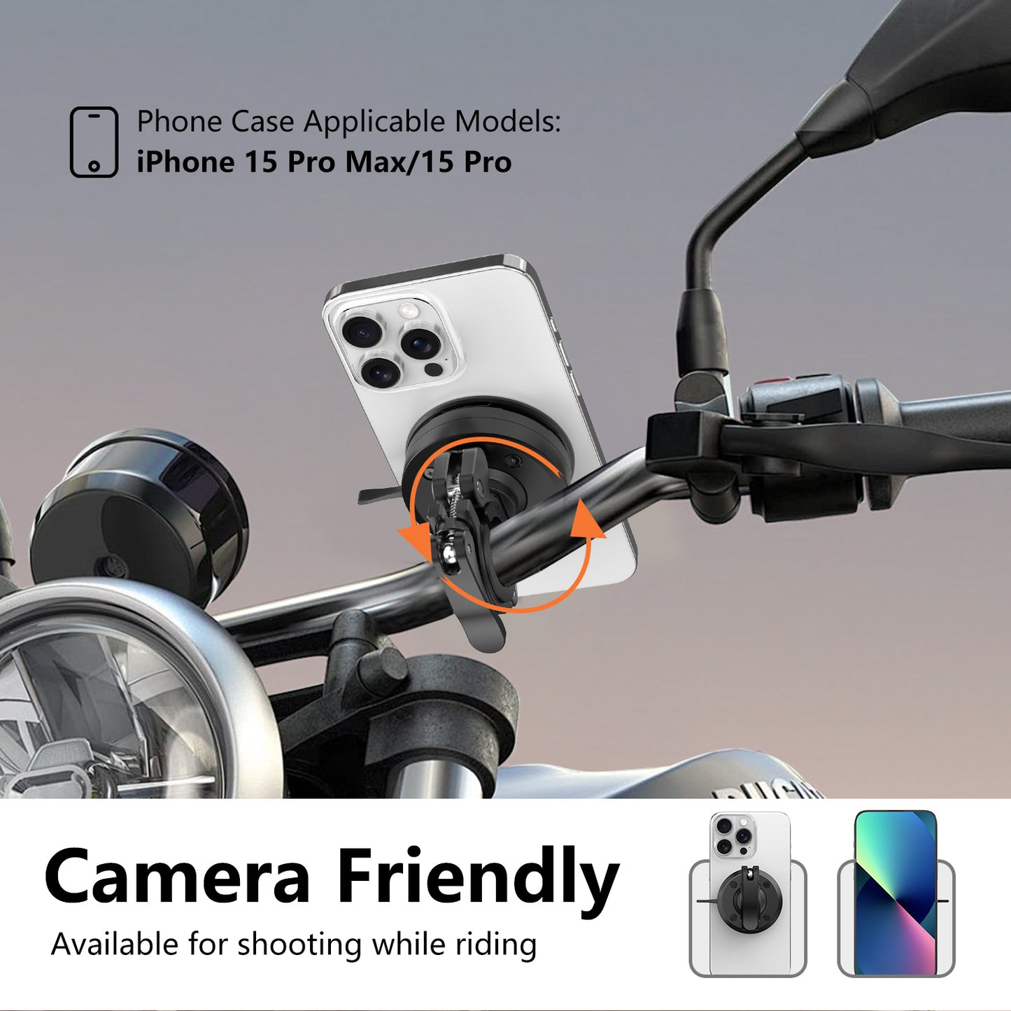 JK-KC03A Mountain Bike Magnetic Lock Handlebar Phone Mount