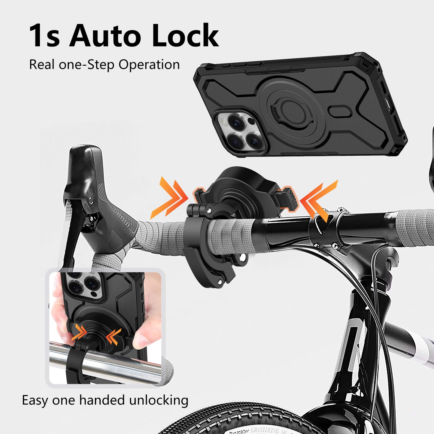 JK-KC801 Bike Phone Holder Magnetic Lock Kit for cycling