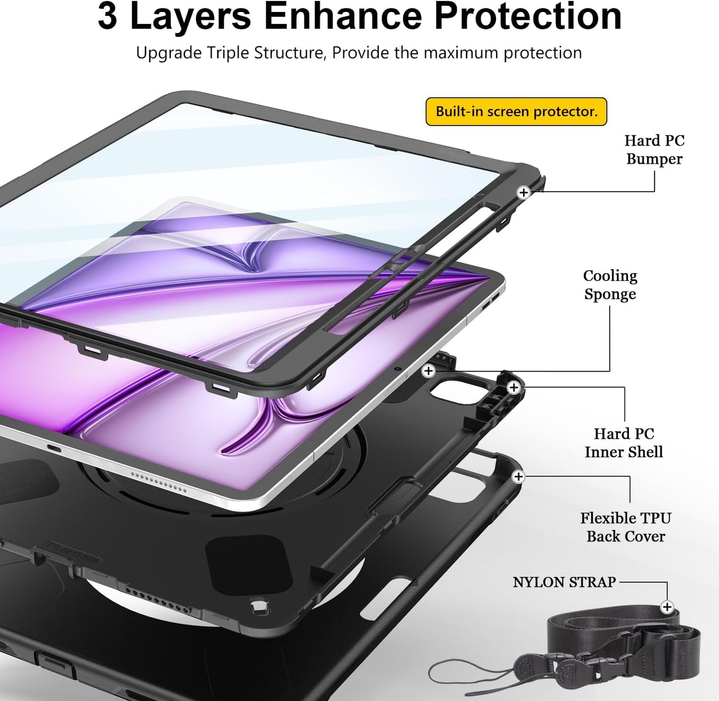 Case for iPad Air 13 inch M3 2025/ M2 2024 JGX