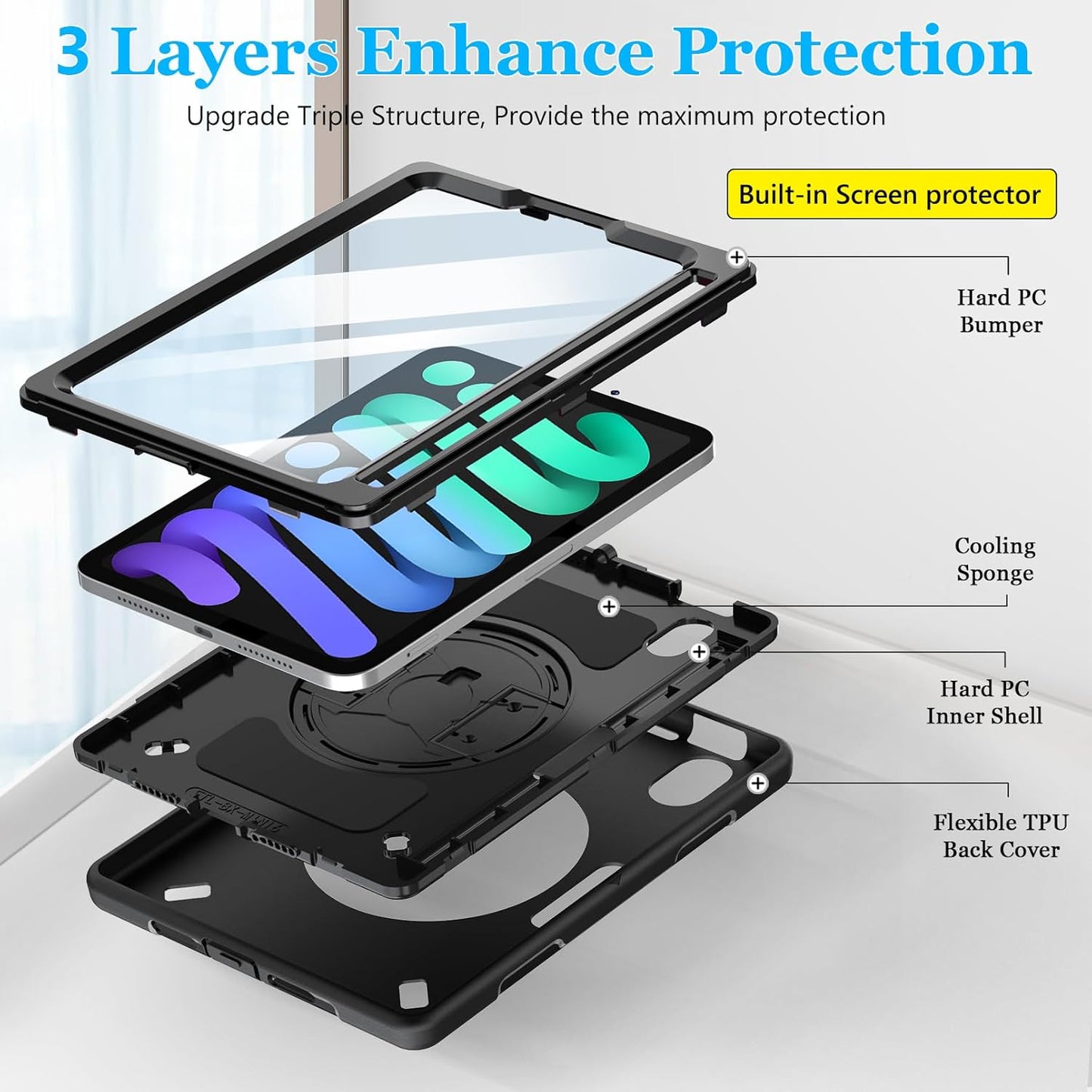 Case for iPad Mini 7(A17 Pro) 2024/ Mini 6 2021 8.3 inch FTL