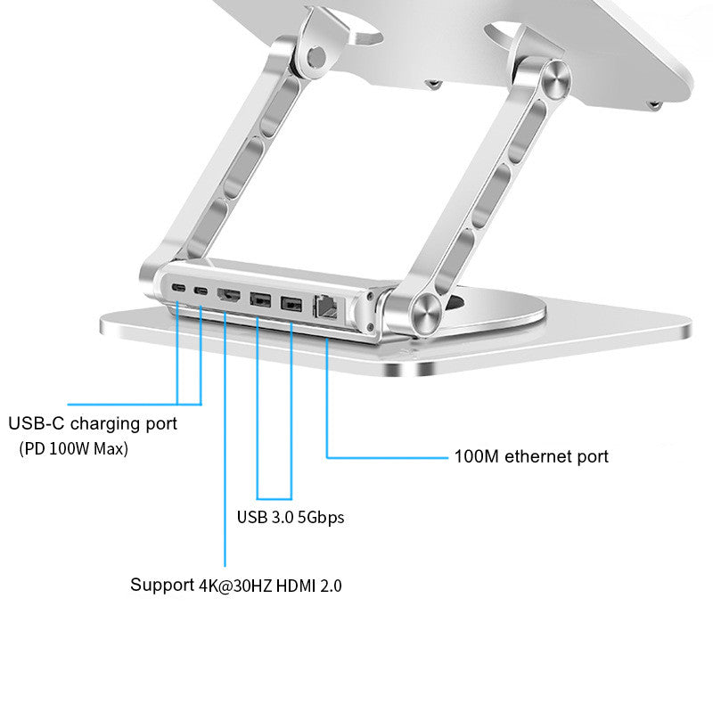 Adjustable Computer Stand with 360 Rotating Base Foldable Laptop Desk Riser for Macbook