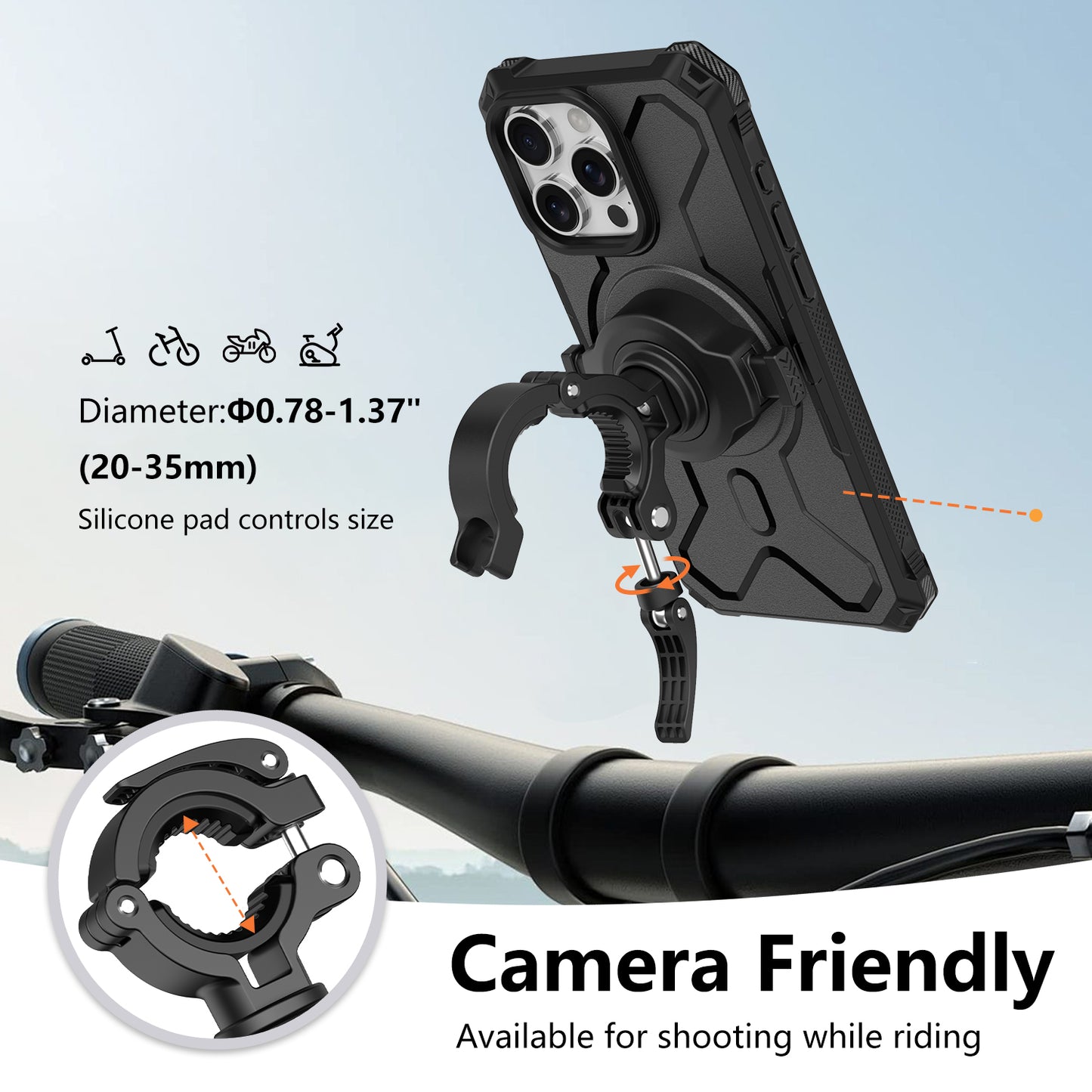 JK-KC801 Bike Phone Holder Magnetic Lock Kit for cycling