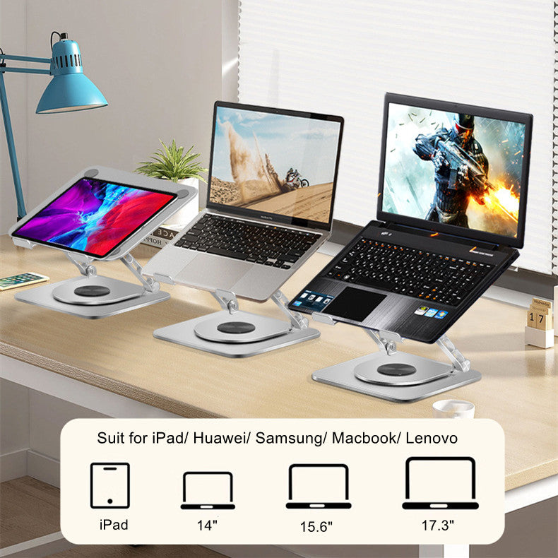 Adjustable Computer Stand with 360 Rotating Base Foldable Laptop Desk Riser for Macbook