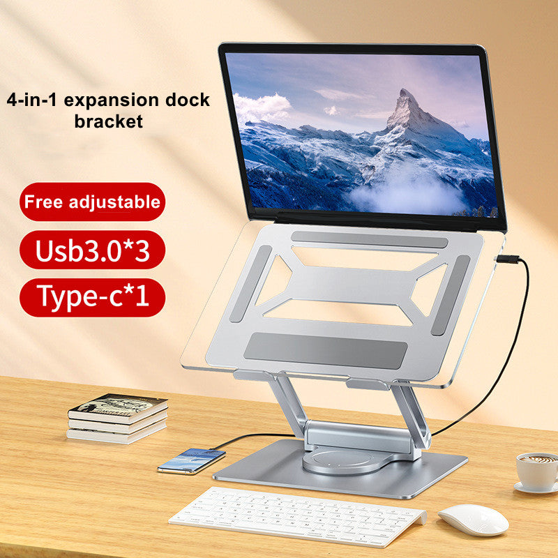 Adjustable Rotating Computer Stand Tablet Bracket with Expansion Dock