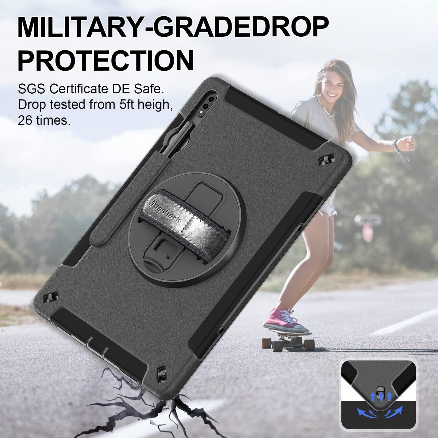Case for Galaxy Tab S8 Plus/ S7 Plus/ S7 FE 12.4 inch FTL