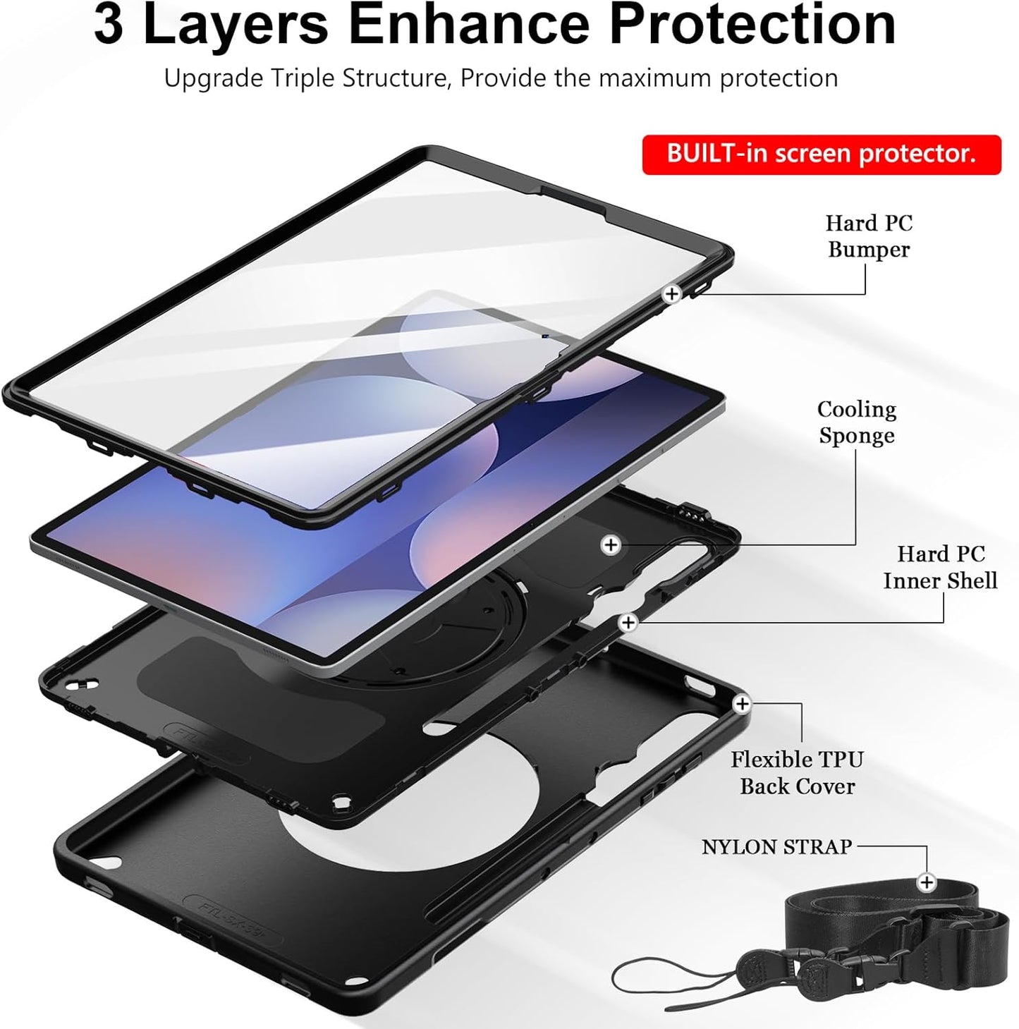 Case for Galaxy Tab S10 Plus / S9 Plus/ S9 FE+ 12.4 inch FTL