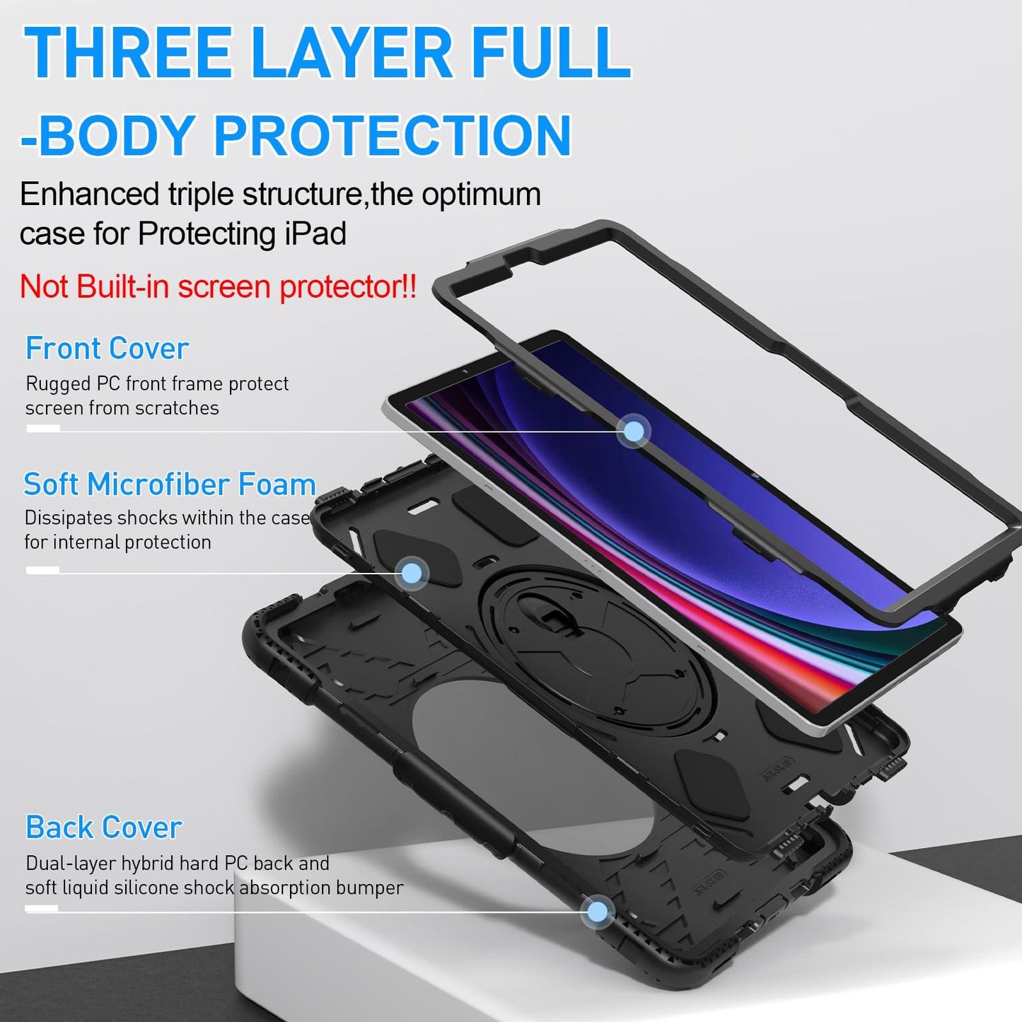 Case for Galaxy Tab S10 Plus/ S9 Plus/ S9 FE+ 12.4 inch JGX