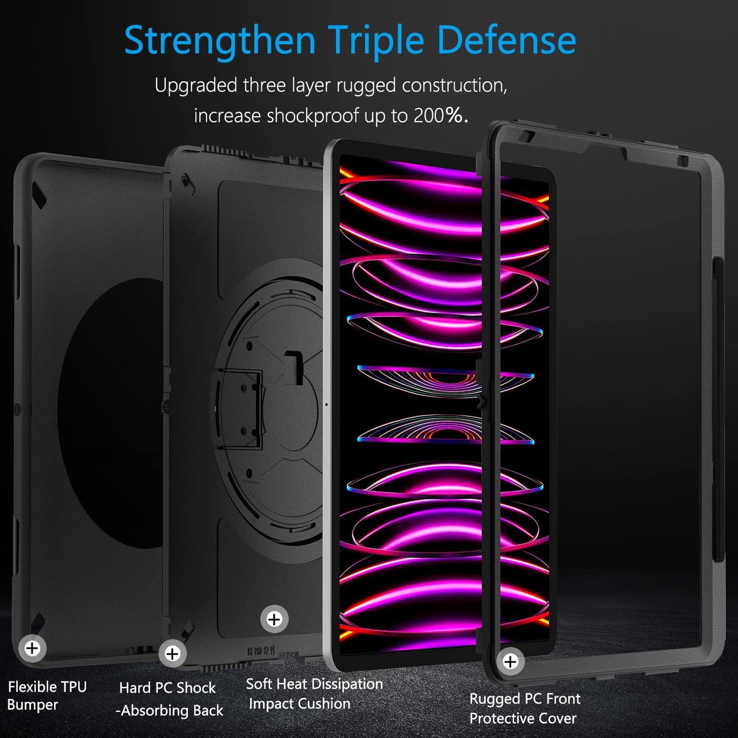 Case for iPad Pro 12.9 3th/4th/5th/6th Generation FTL