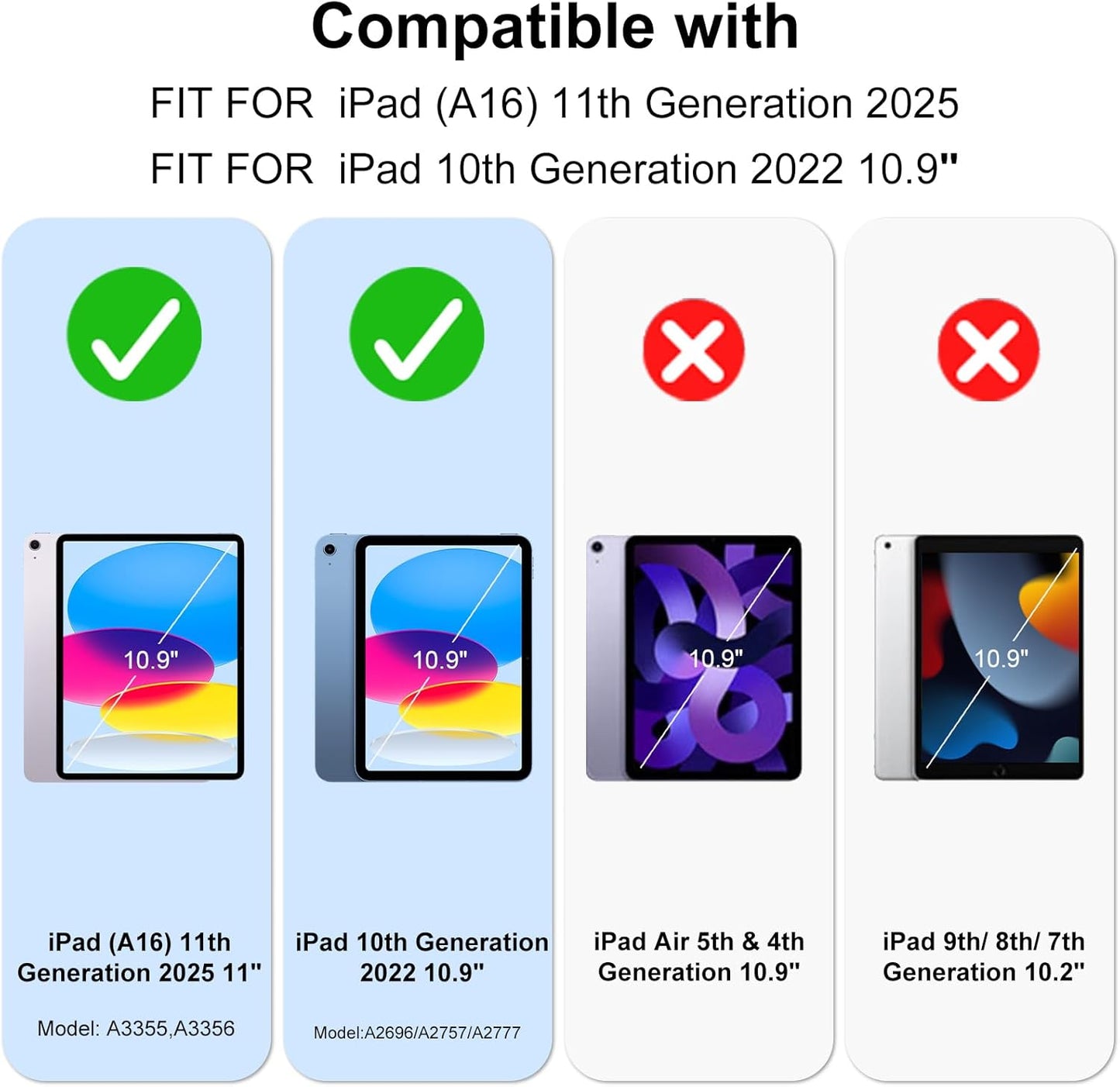 Case for iPad A16 11th 11" 2025/ 10th Generation 10.9" 2022 JGX