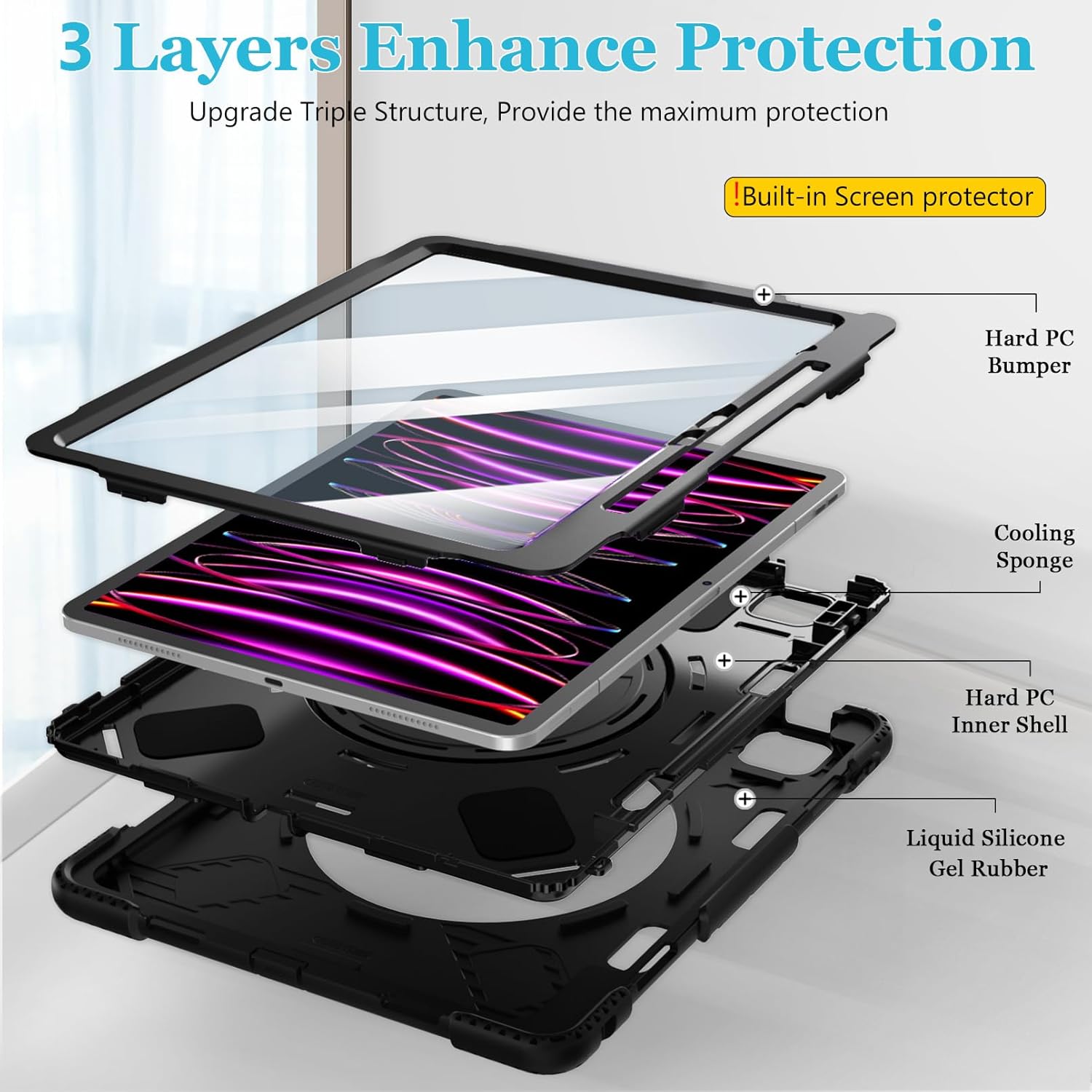 Case for iPad 12.9 inch Silicone Cover for iPad Pro 12.9 Case 6th