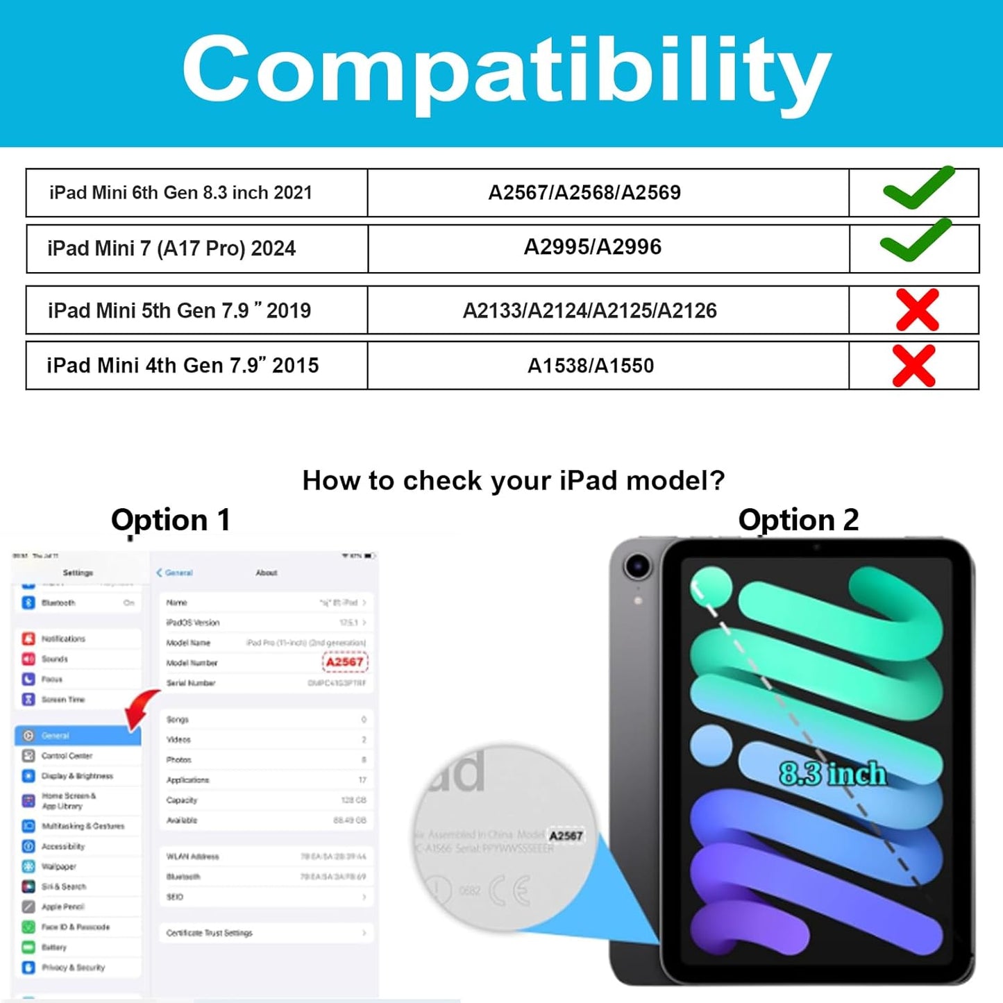 Case for iPad Mini 7(A17 Pro) 2024/ Mini 6 2021 8.3 inch FTL