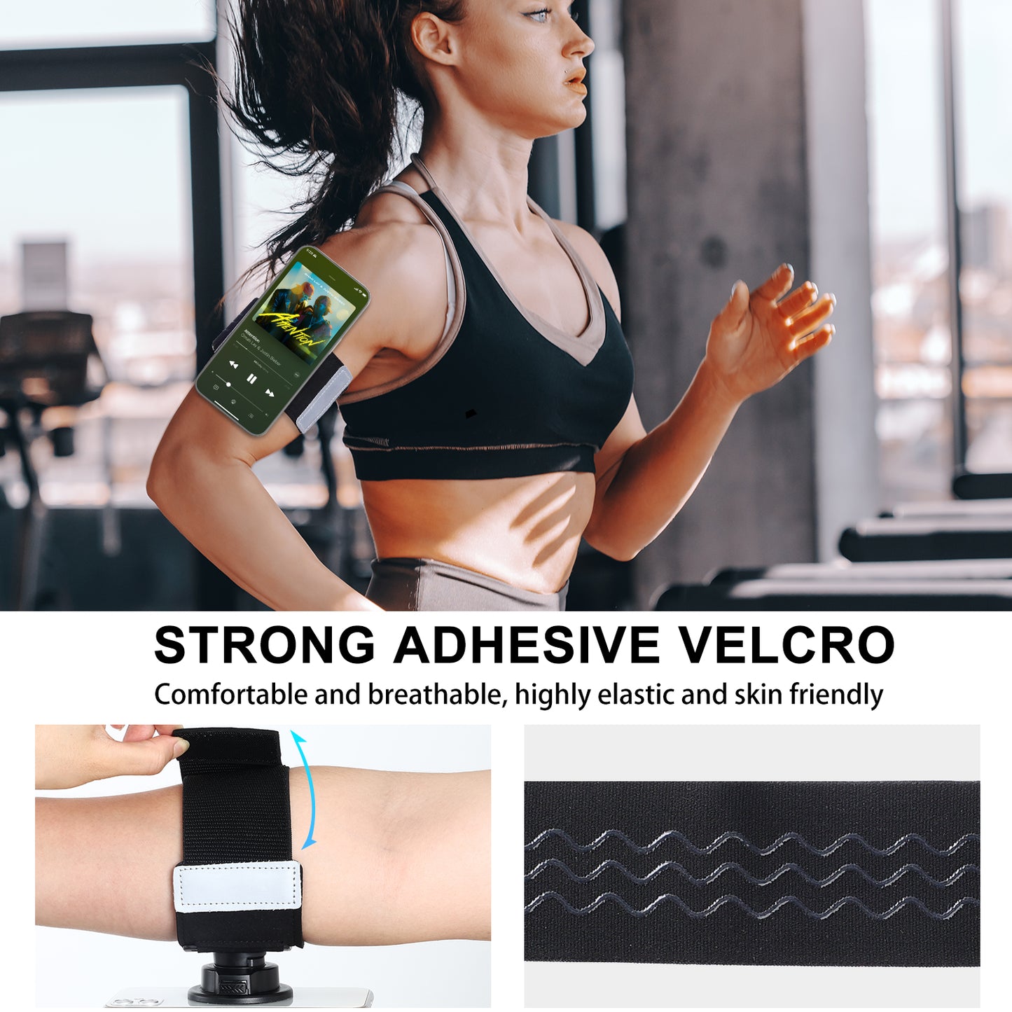 JK-YD701 Armband Wristband Magnetic Phone Holder for Running with Universal Adapter/ iPhone Case