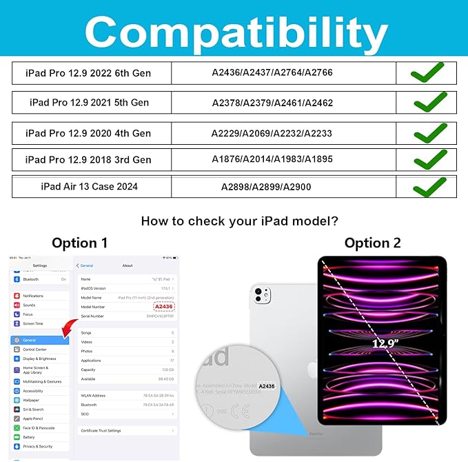 Case for iPad Pro 12.9 3th/4th/5th/6th Generation FTL