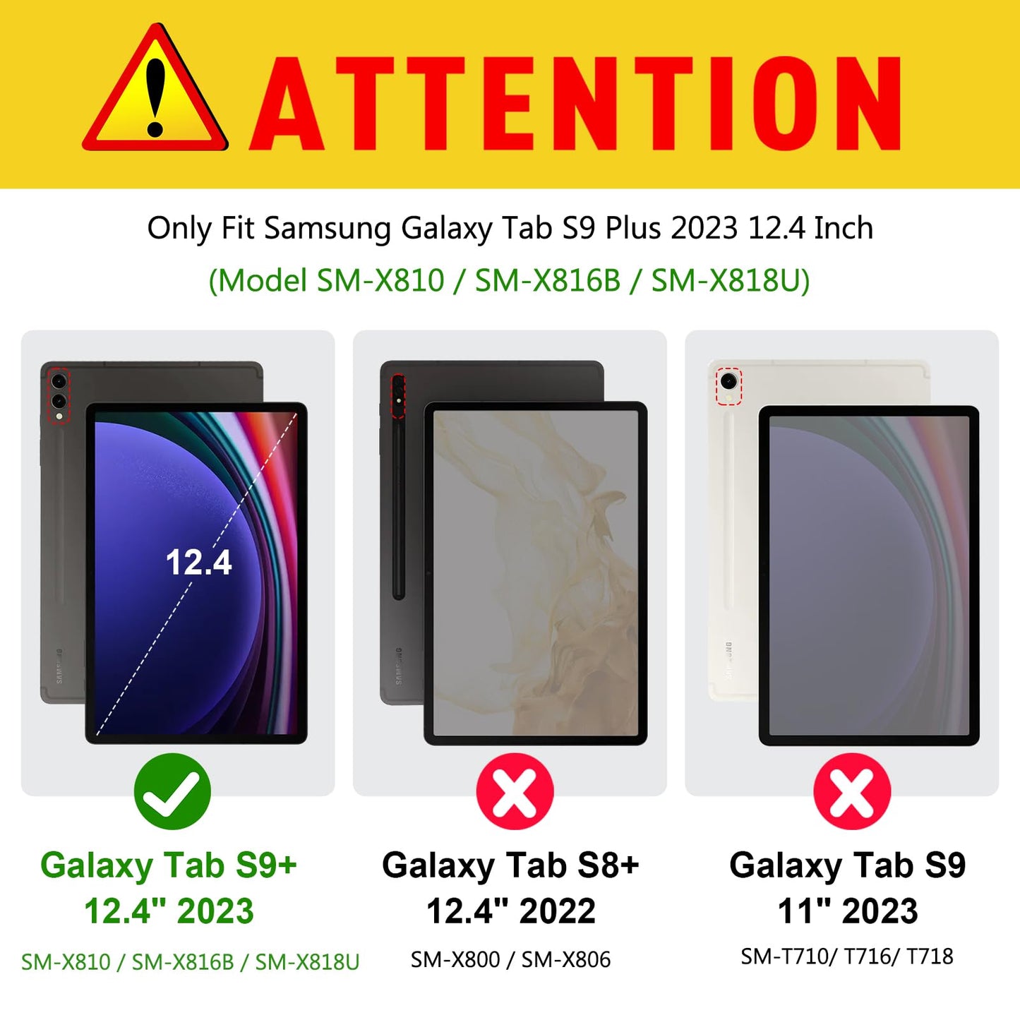 Case for Galaxy Tab S9 Plus 12.4 inch FTL